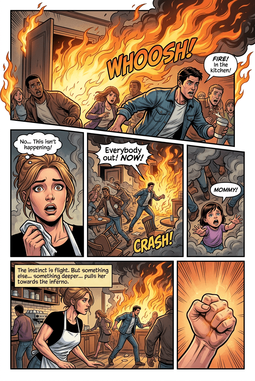 Firestarter, page 2 of 5, Superhero style