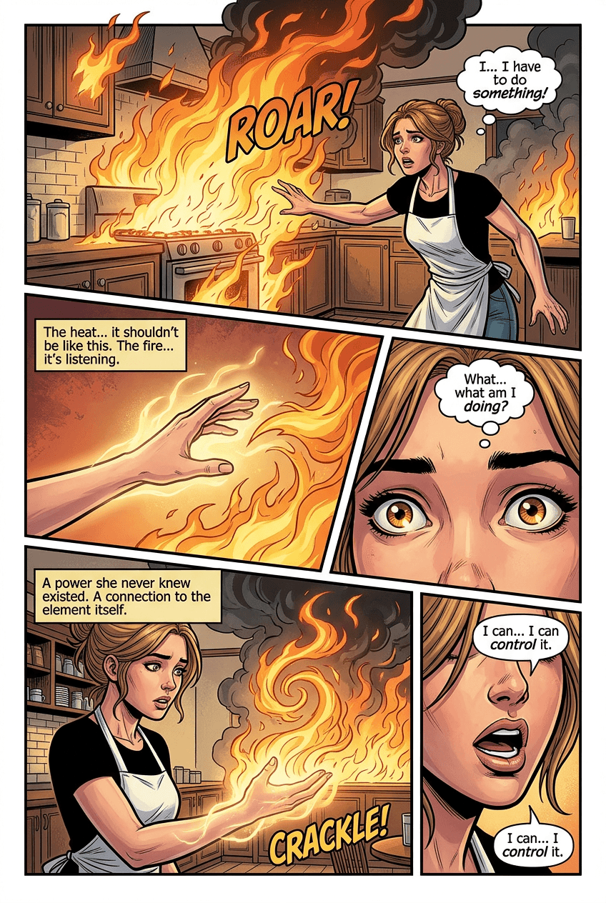 Firestarter, page 3 of 5, Superhero style