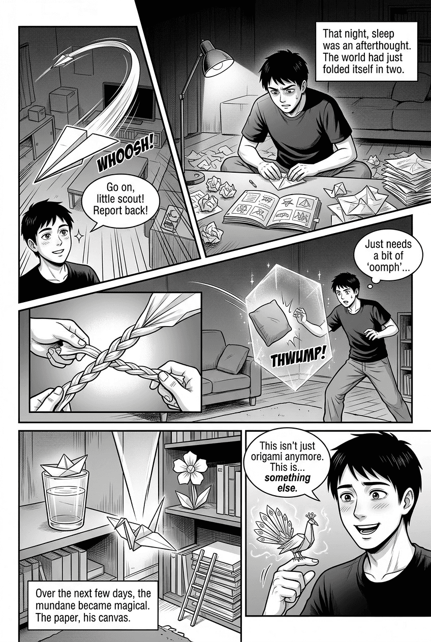 The Paper Mage, page 2 of 5, Manga style