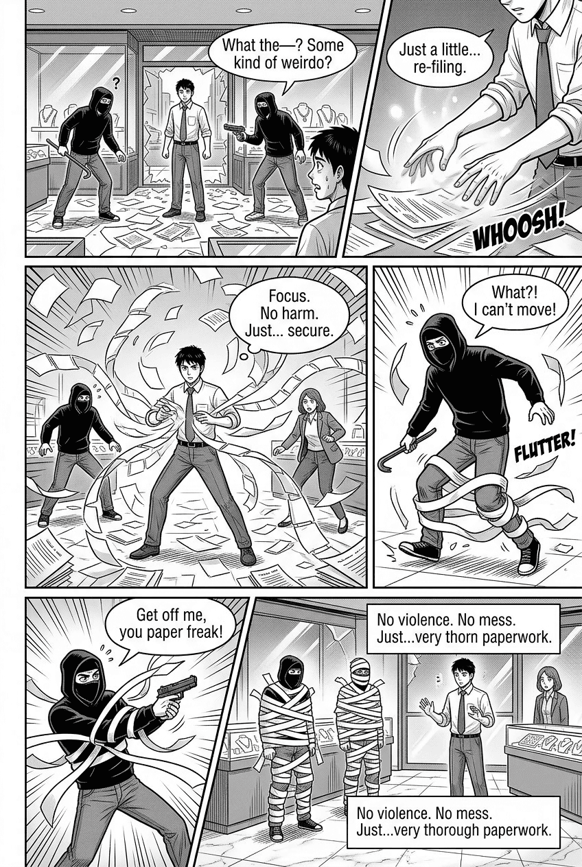The Paper Mage, page 4 of 5, Manga style