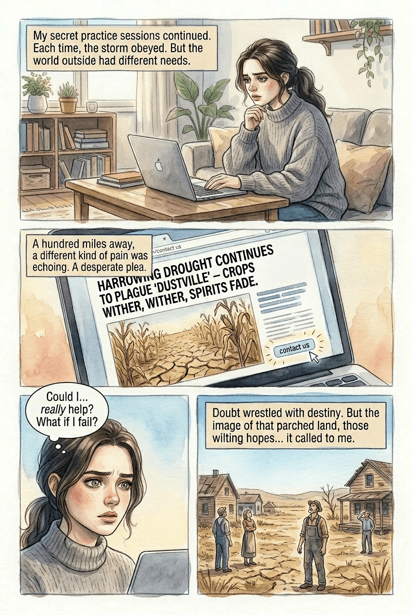 The Storm Singer, page 4 of 5, Watercolor style