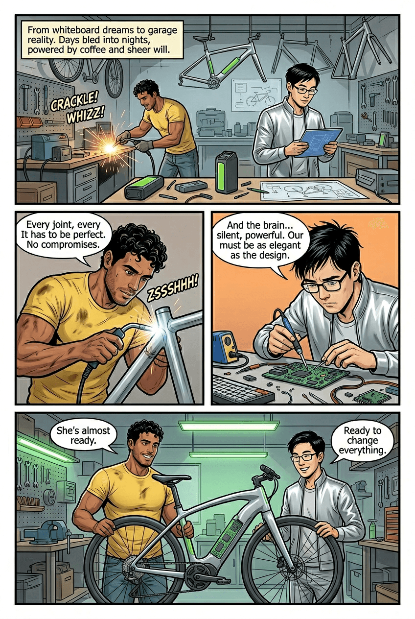 Volt & Bolt, page 2 of 5, Graphic Novel style