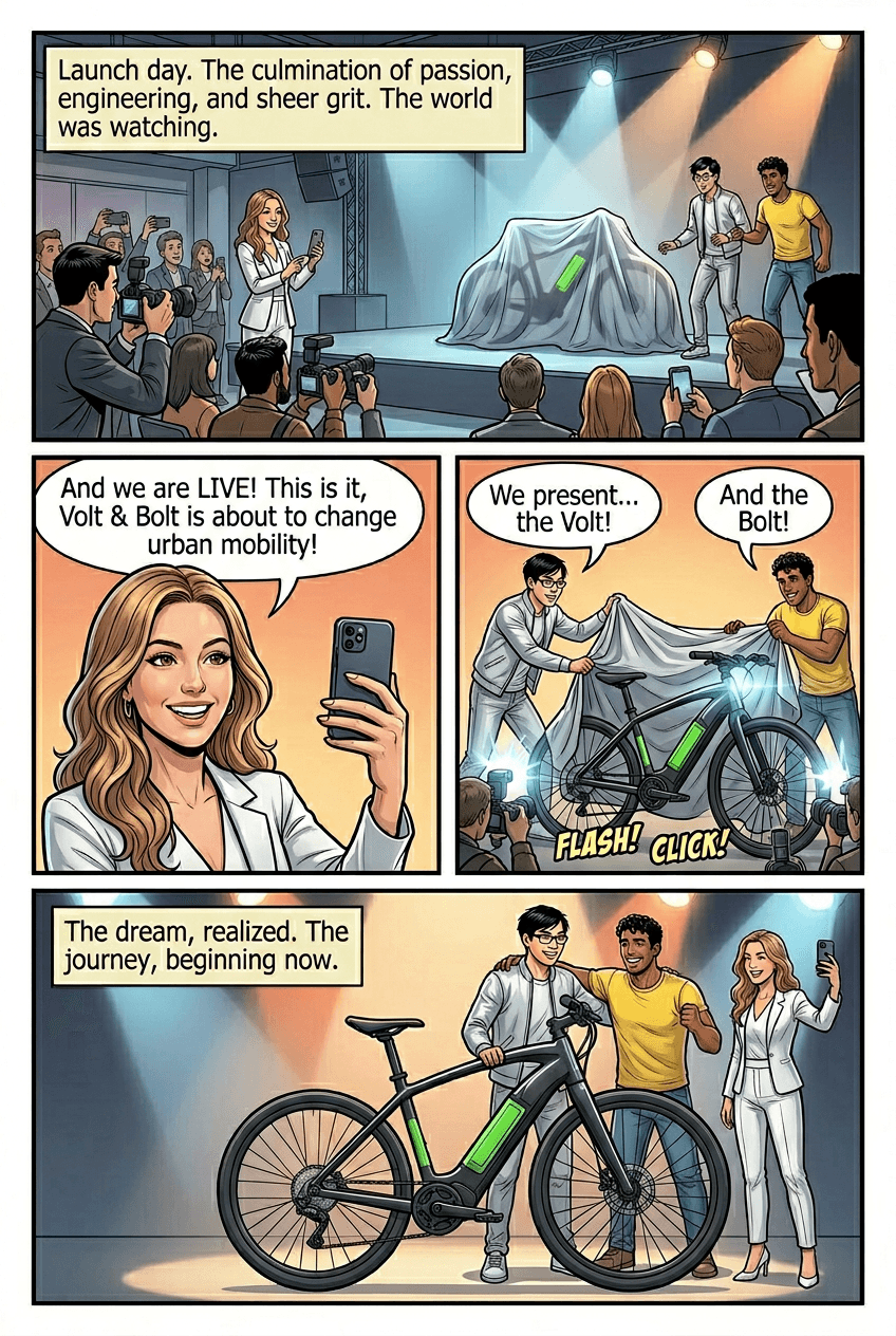 Volt & Bolt, page 4 of 5, Graphic Novel style