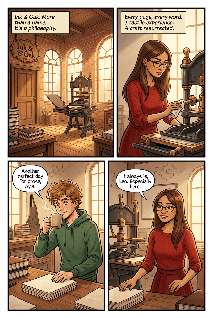 Ink & Oak, page 1 of 5, Slice of Life style