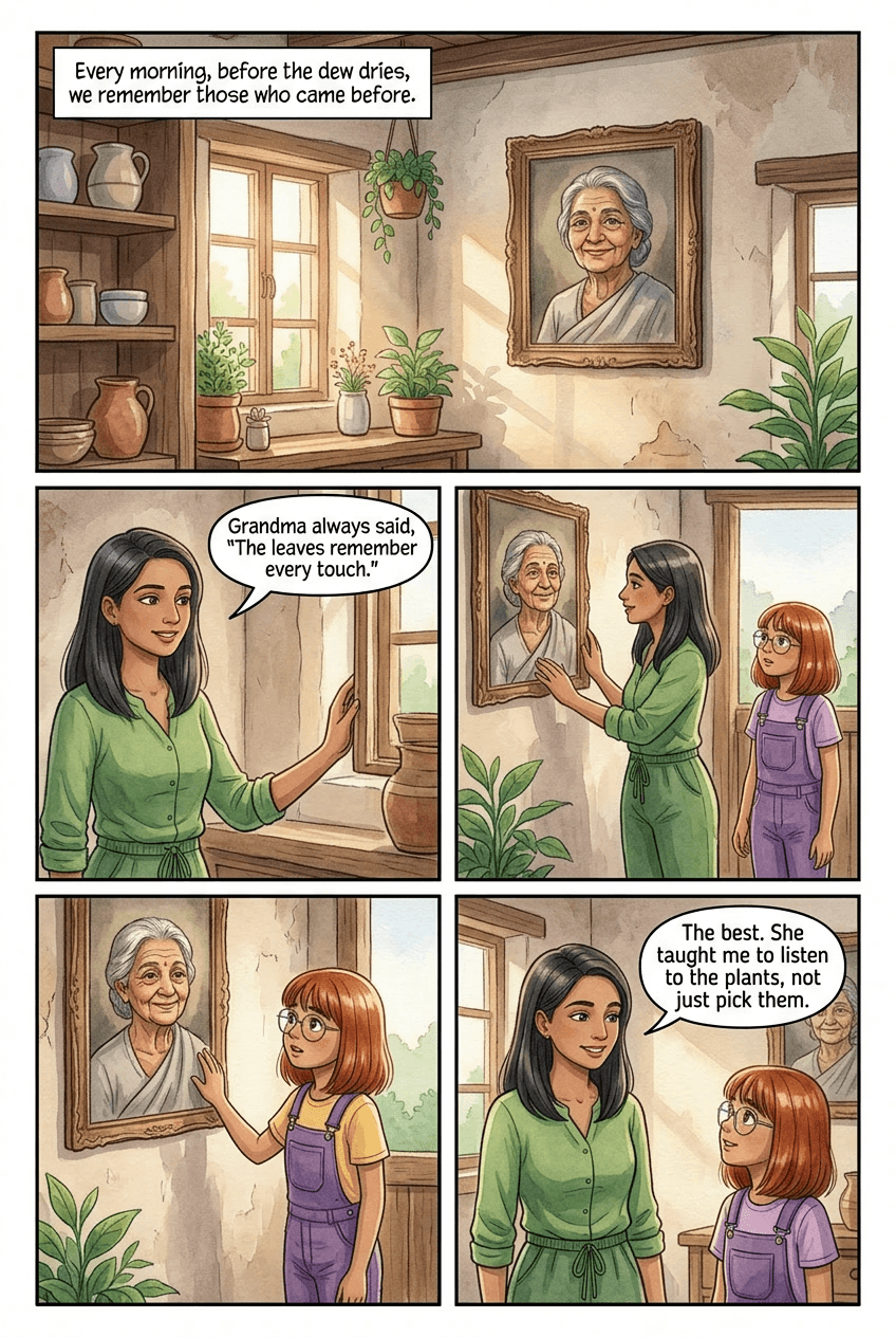 Misty Leaf, page 2 of 5, Watercolor style