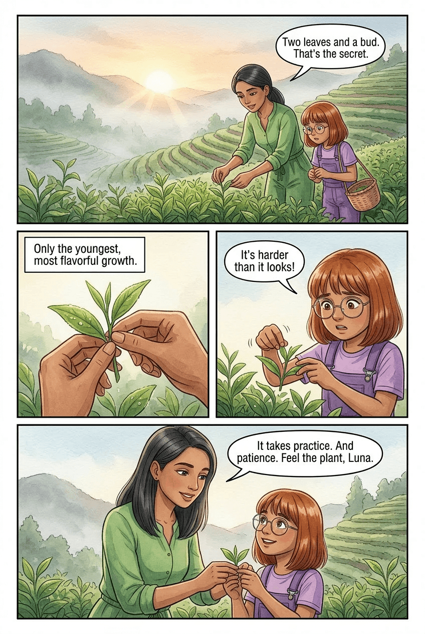 Misty Leaf, page 3 of 5, Watercolor style