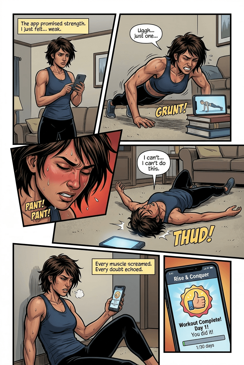 The Morning Warrior, page 2 of 5, Superhero style