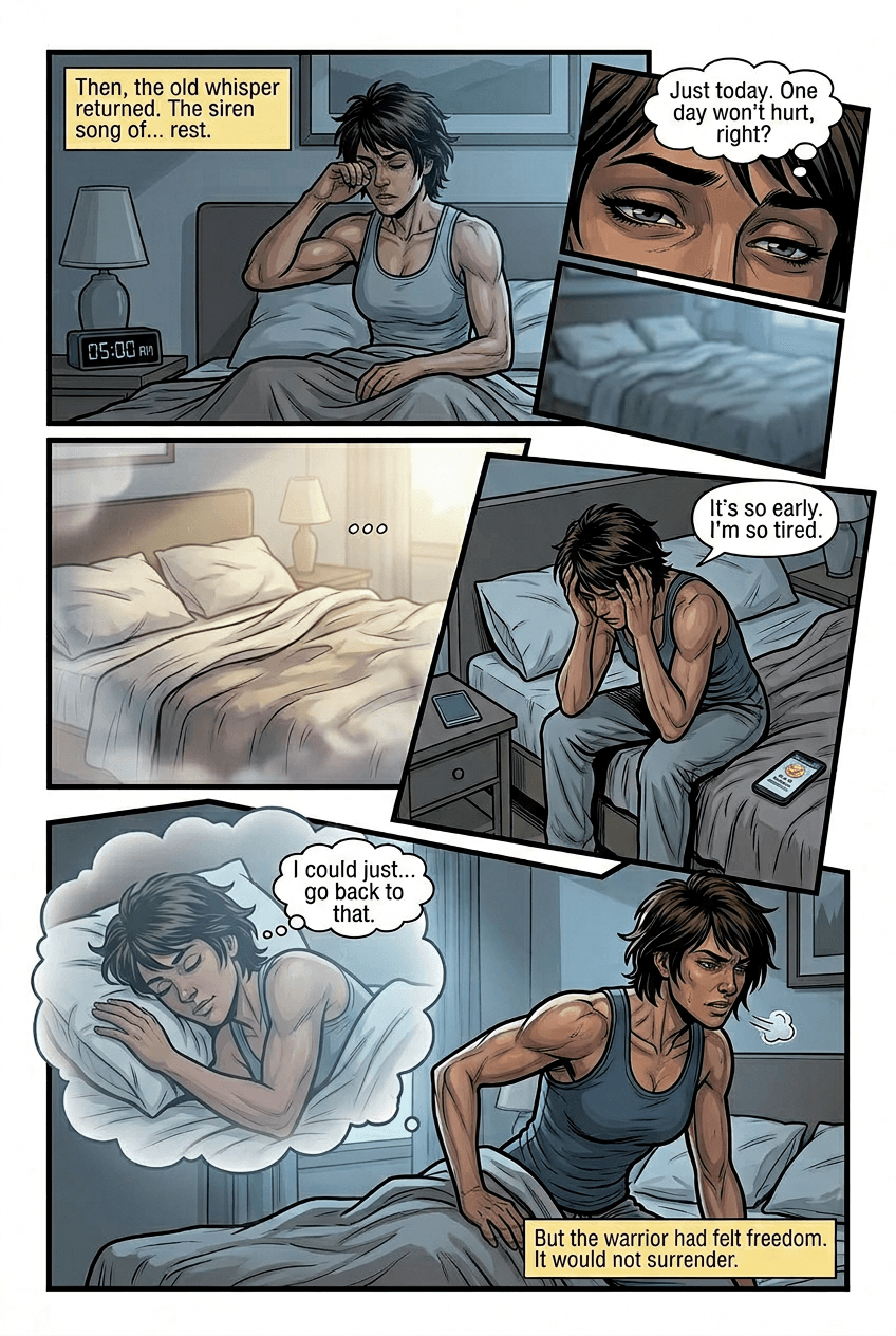 The Morning Warrior, page 4 of 5, Superhero style