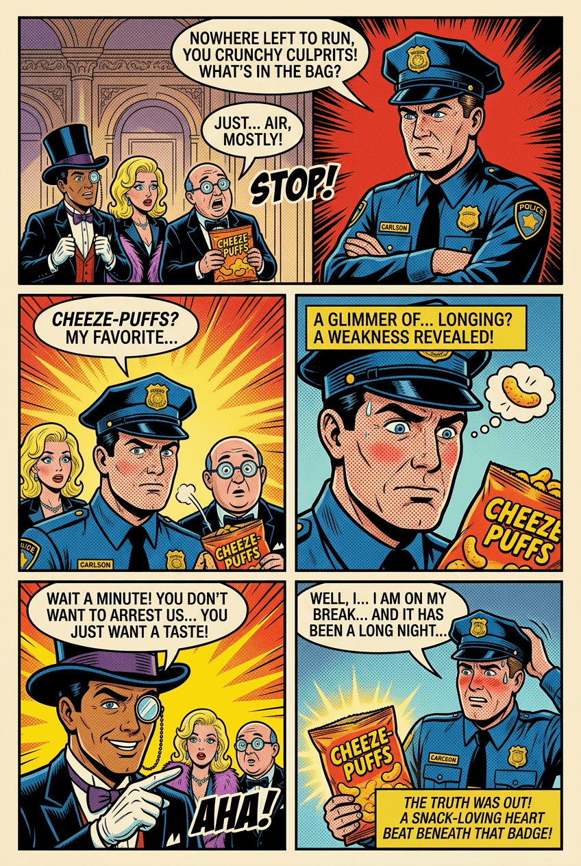 The Great Snack Heist, page 4 of 5, Retro Pop style