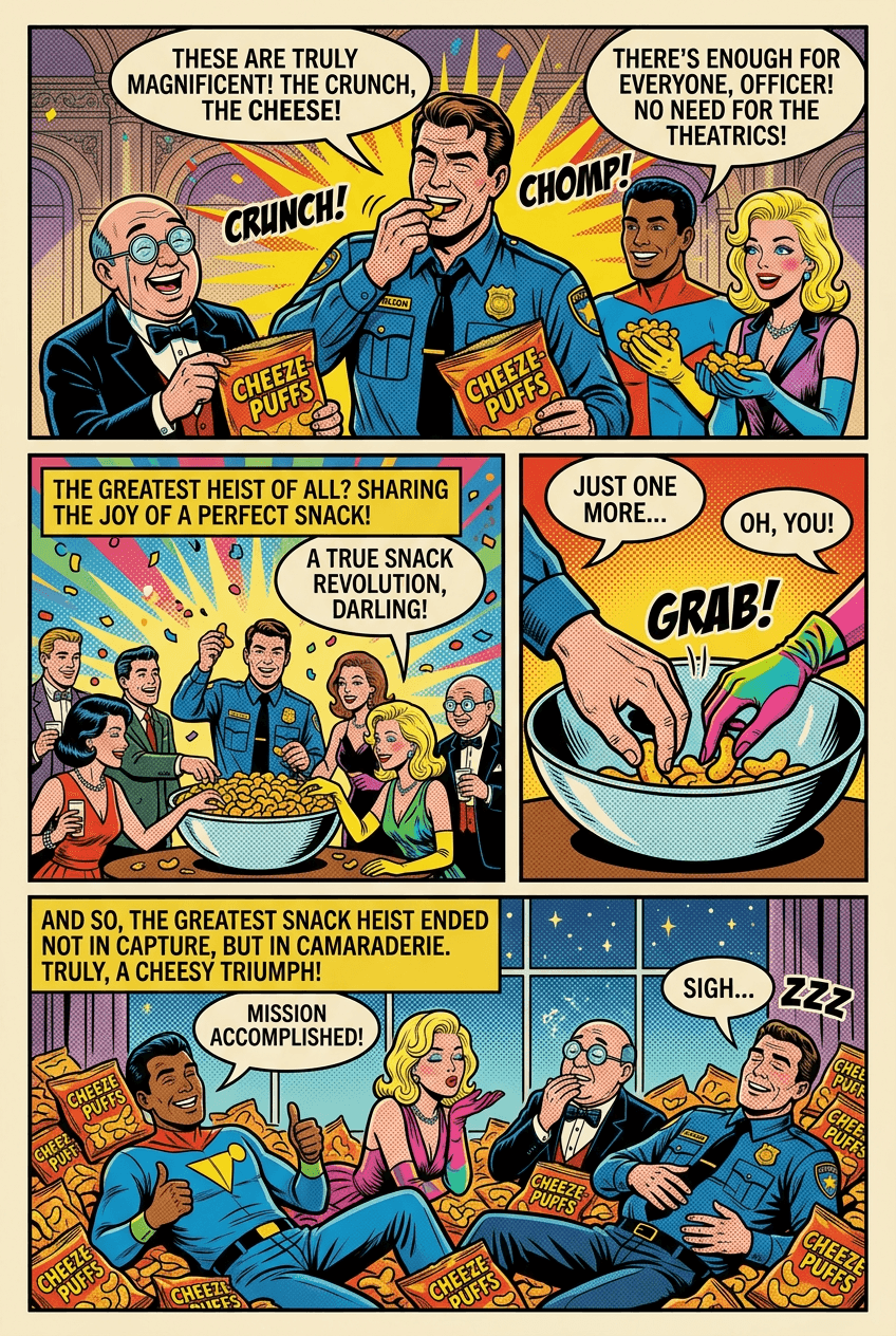 The Great Snack Heist, page 5 of 5, Retro Pop style