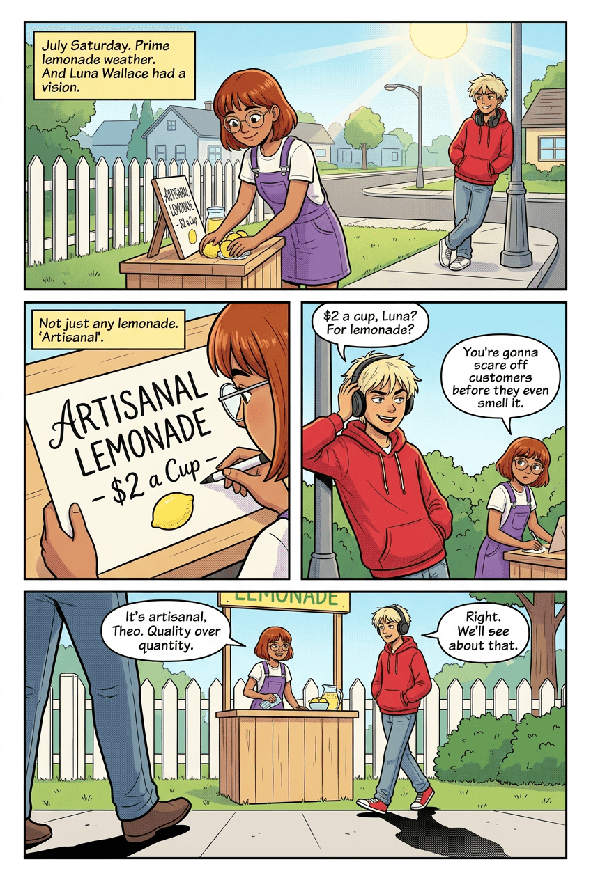 The Two Dollar Stand, page 1 of 5, Retro Pop style