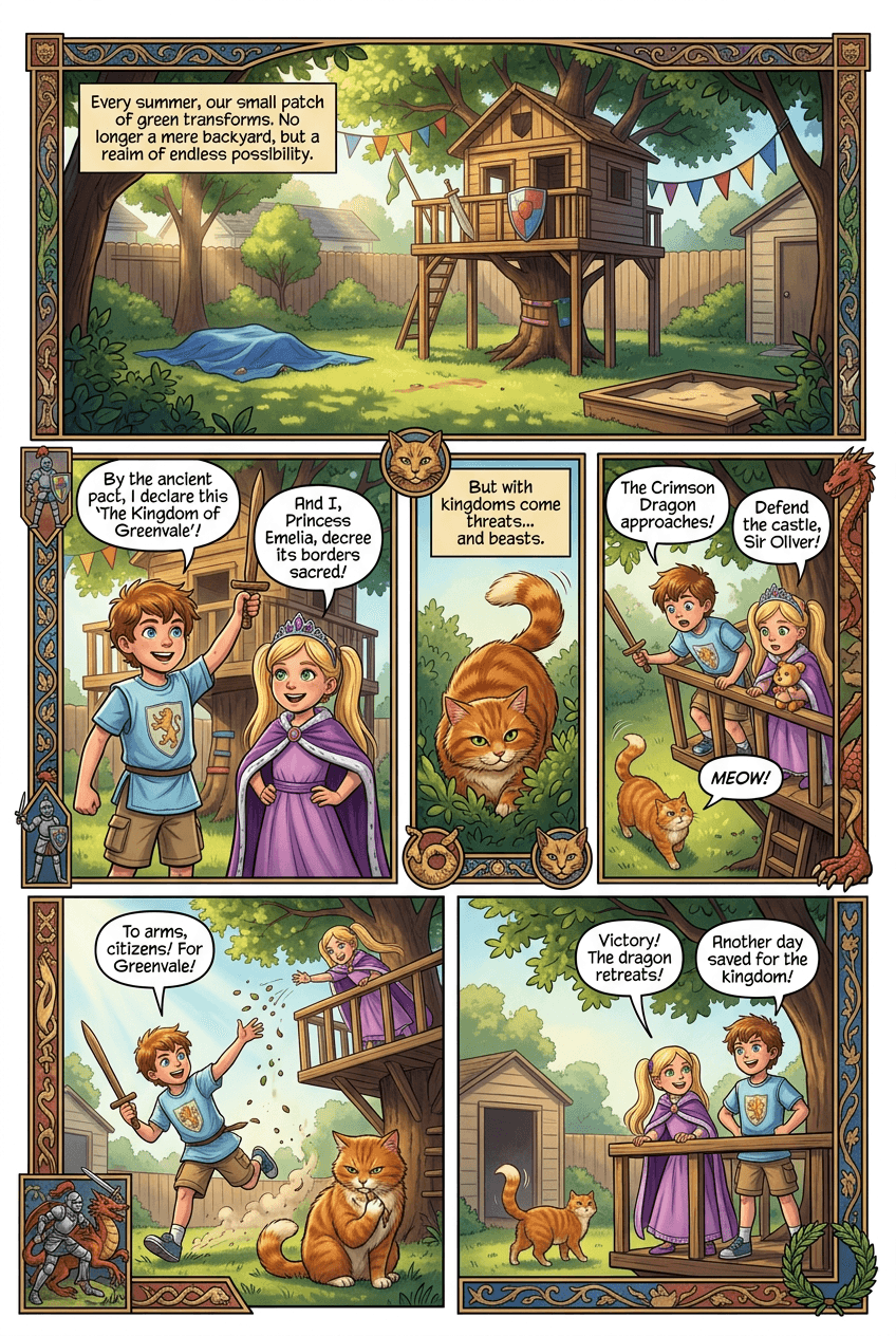 The Backyard Kingdom, page 1 of 5, Fantasy Epic style