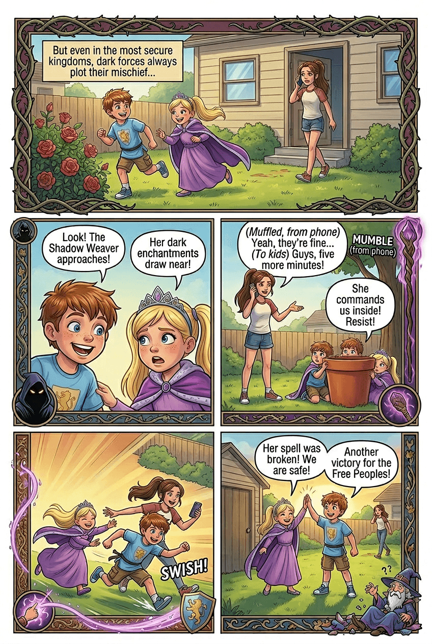 The Backyard Kingdom, page 3 of 5, Fantasy Epic style