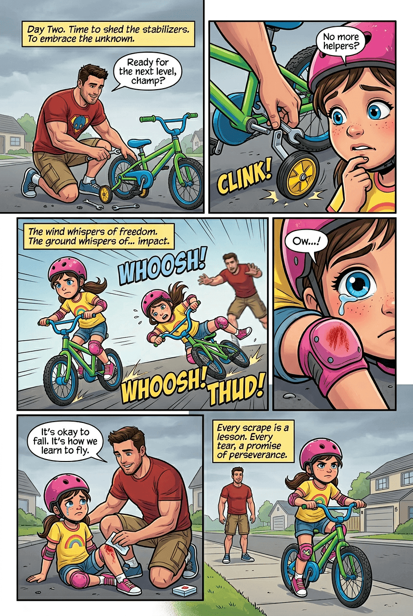 The First Bike, page 2 of 5, Superhero style