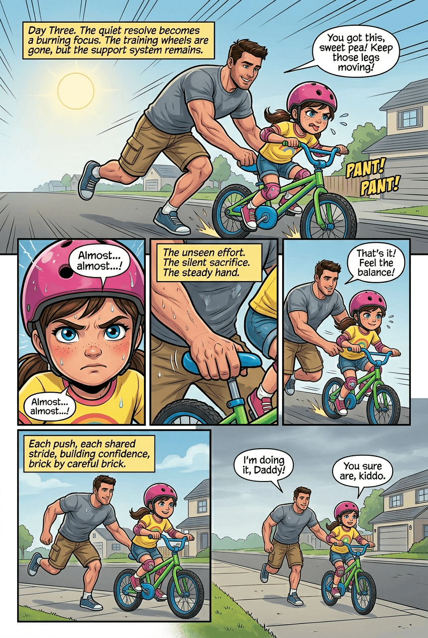 The First Bike, page 3 of 5, Superhero style