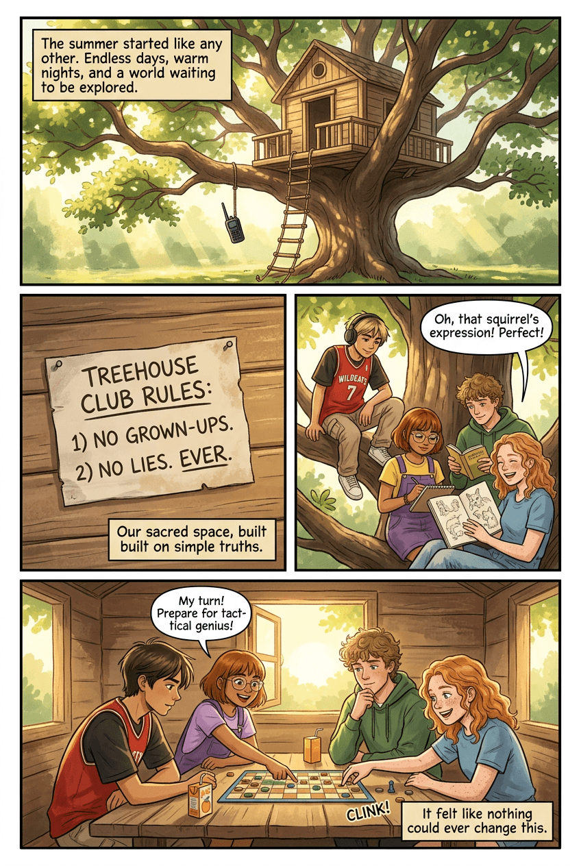 The Treehouse That Lied, page 1 of 5, Slice of Life style