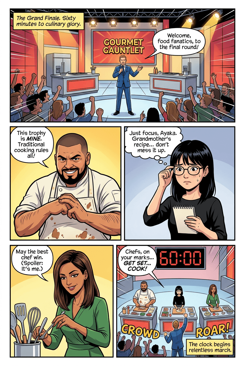 The Final Round, page 1 of 5, Retro Pop style