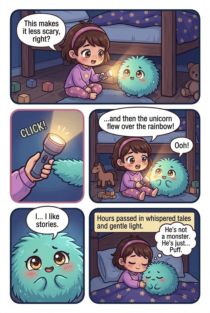 The Monster Under the Bed, page 4 of 5, Chibi style