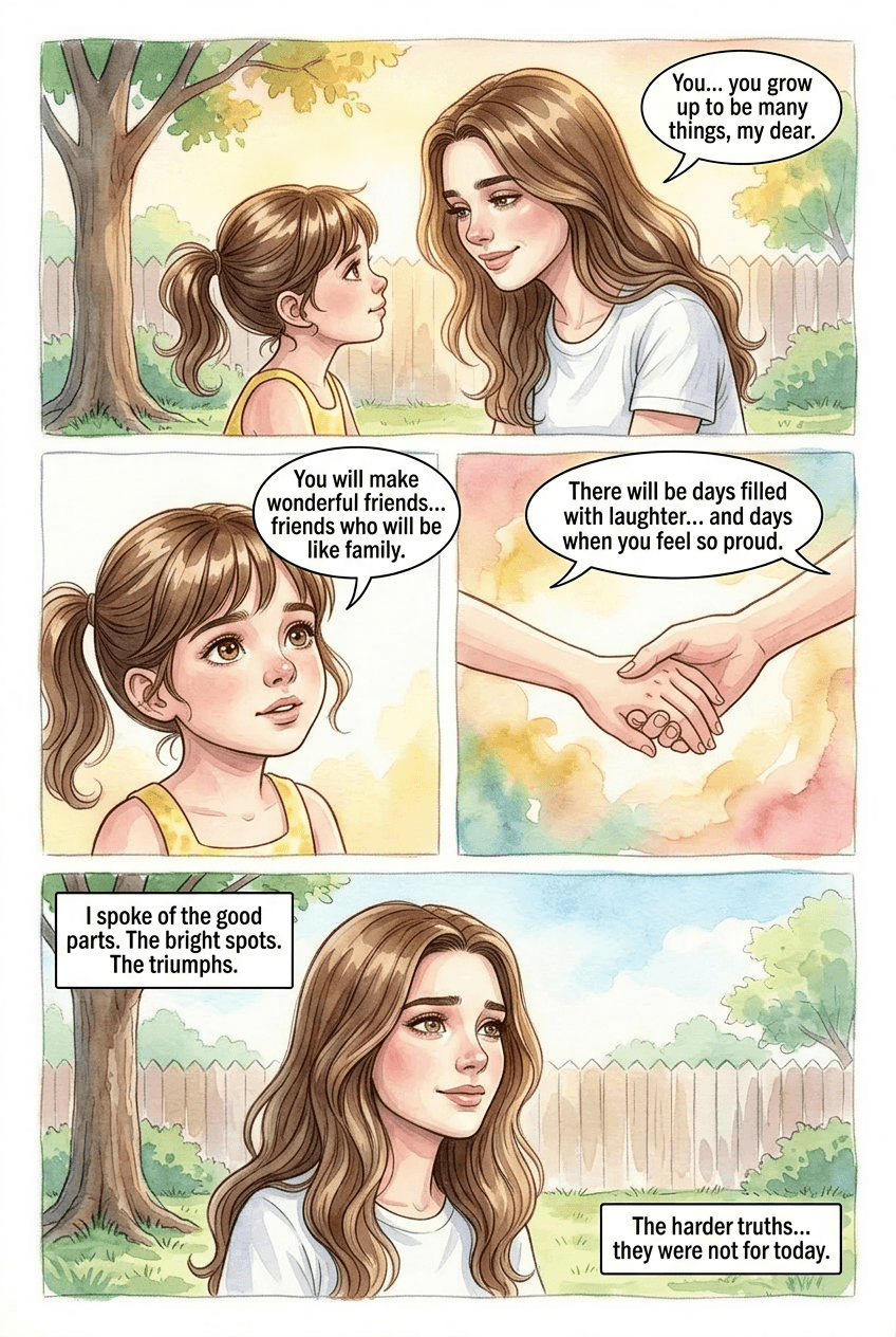 Meeting My Younger Self, page 4 of 5, Watercolor style