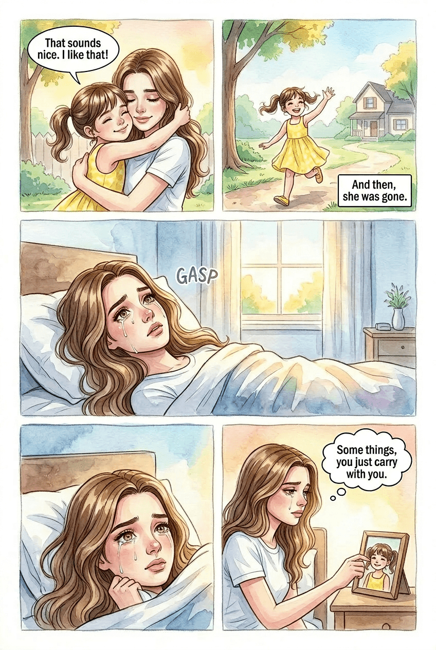 Meeting My Younger Self, page 5 of 5, Watercolor style