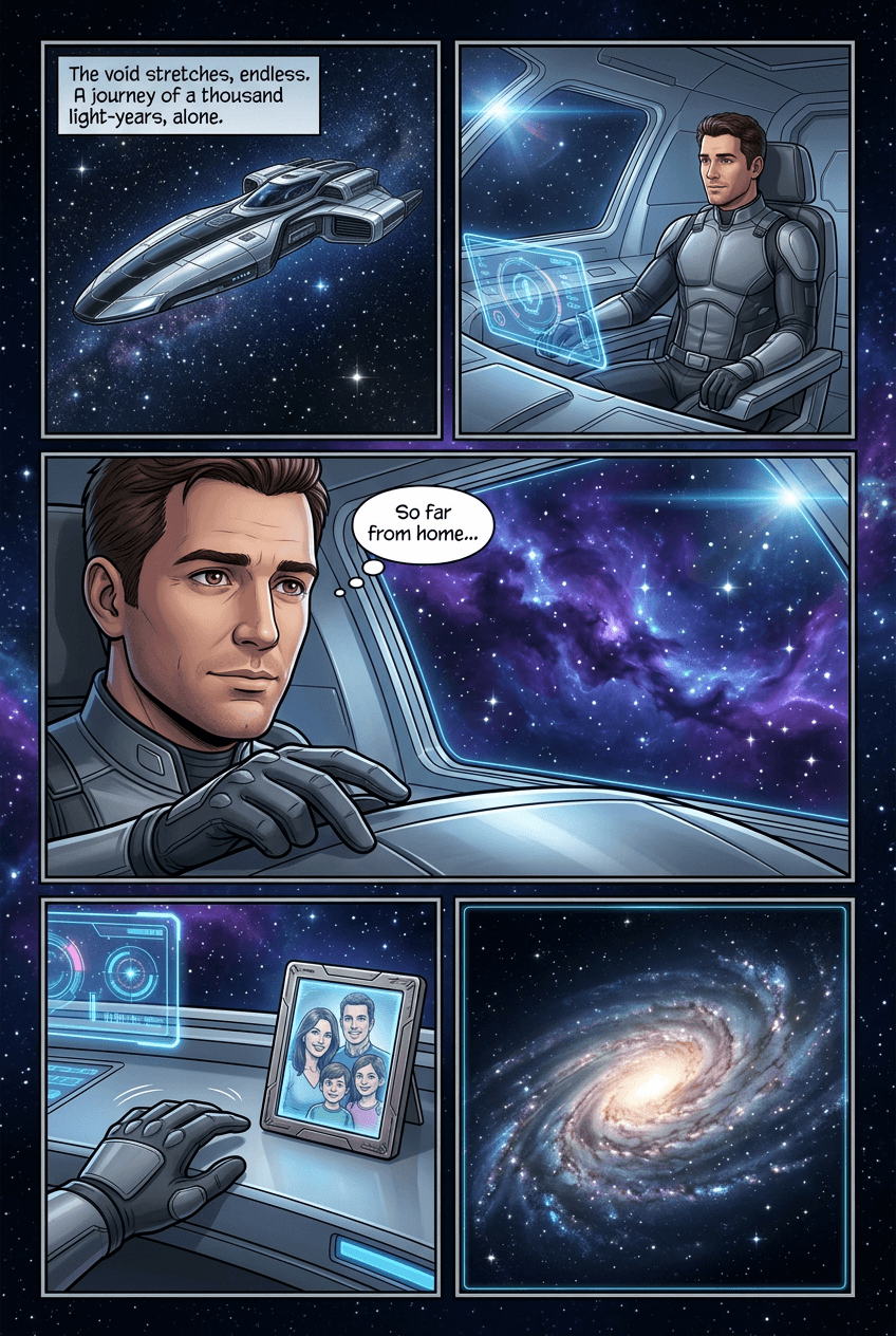 Goodnight, Astronaut, page 1 of 5, Sci-Fi Space Opera style