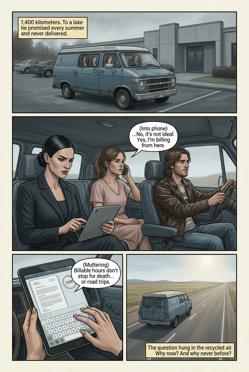 The Long Way to the Lake, page 2 of 10, Graphic Novel style