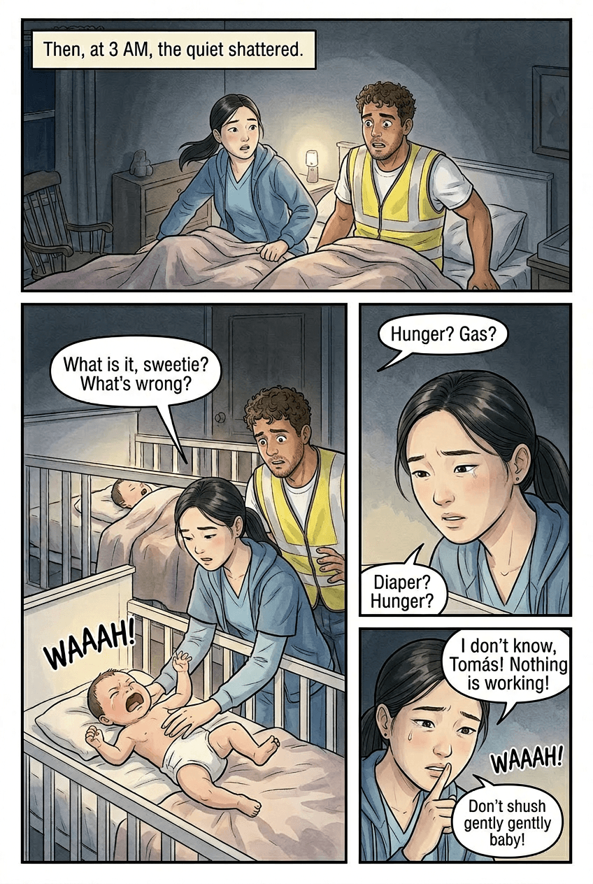 The First Night Home, page 3 of 5, Slice of Life style