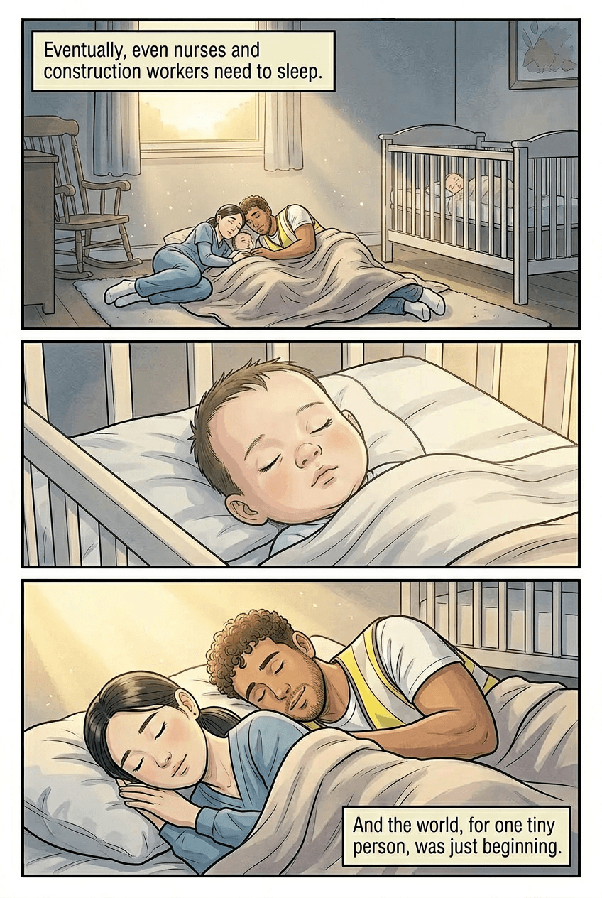 The First Night Home, page 5 of 5, Slice of Life style