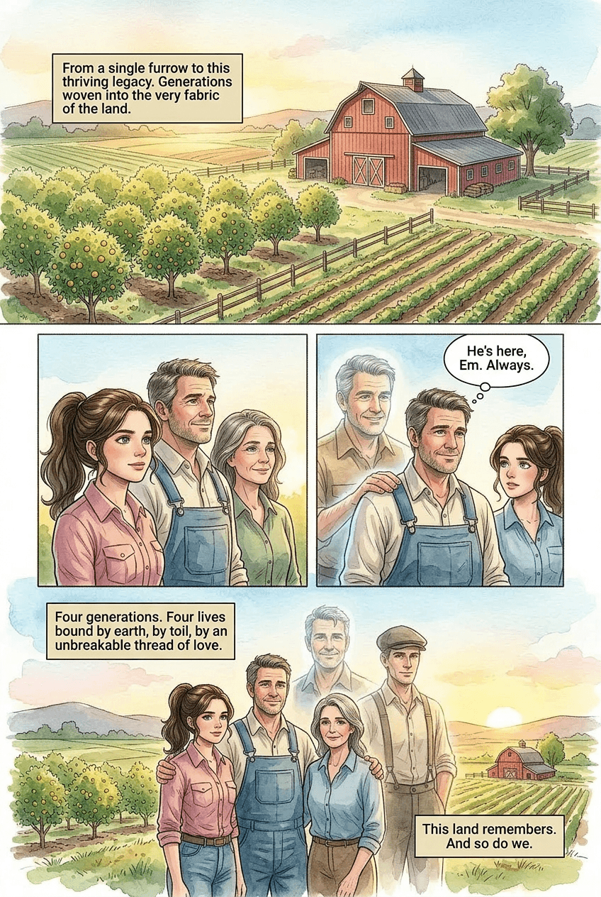 The Family Farm, page 5 of 5, Watercolor style