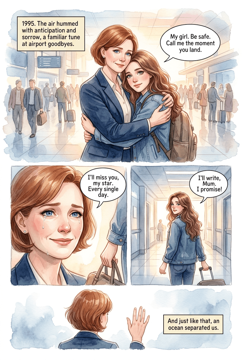 Letters From Abroad, page 1 of 5, Watercolor style