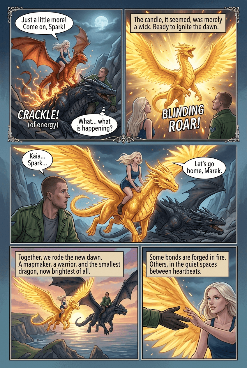 The Smallest Dragon, page 5 of 5, Romantasy style