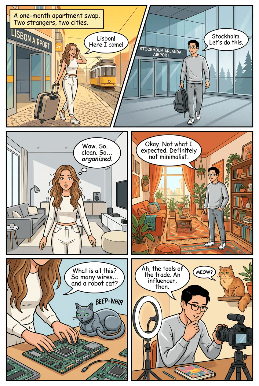 The Apartment Swap, page 1 of 5, Webtoon style