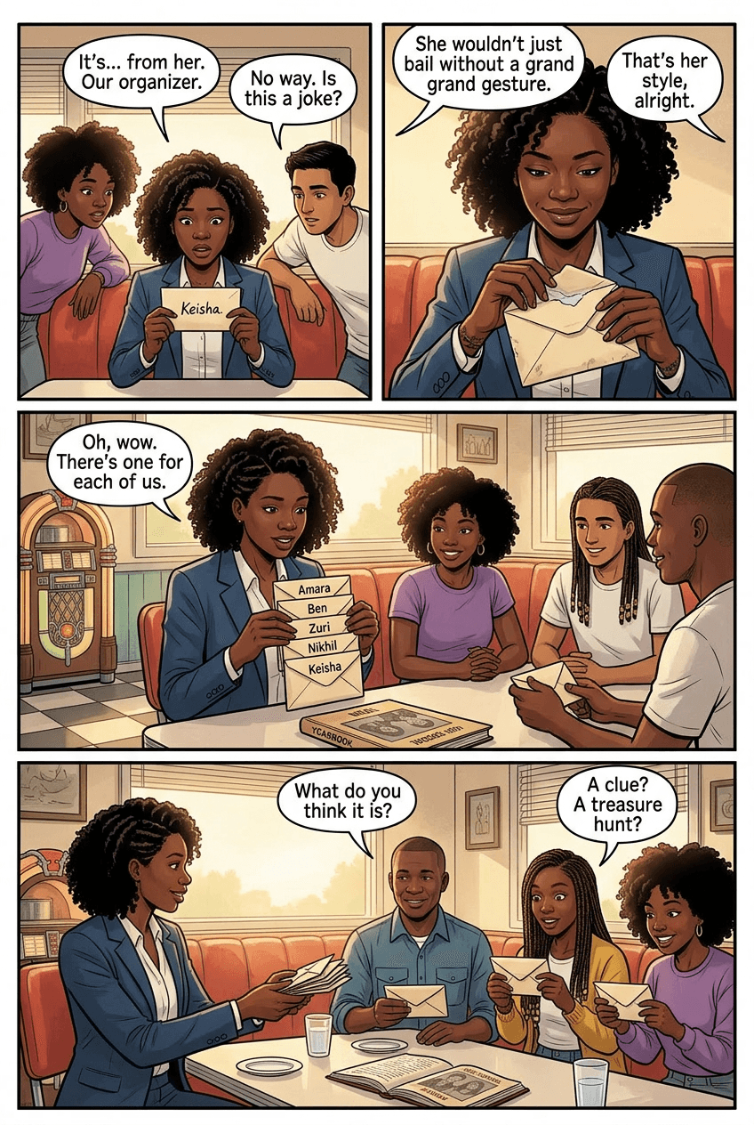 Table for Six, One Missing, page 2 of 5, Slice of Life style
