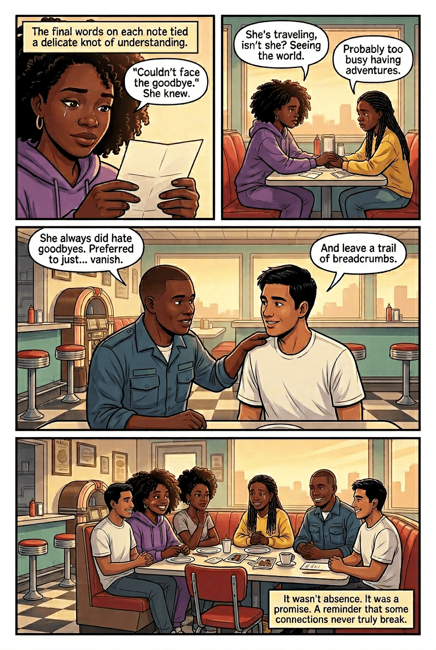 Table for Six, One Missing, page 4 of 5, Slice of Life style