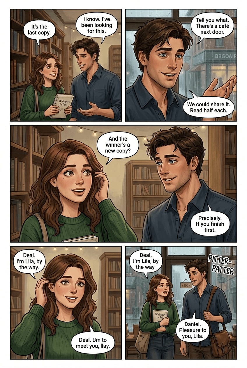 Last Copy on the Shelf, page 2 of 5, Graphic Novel style