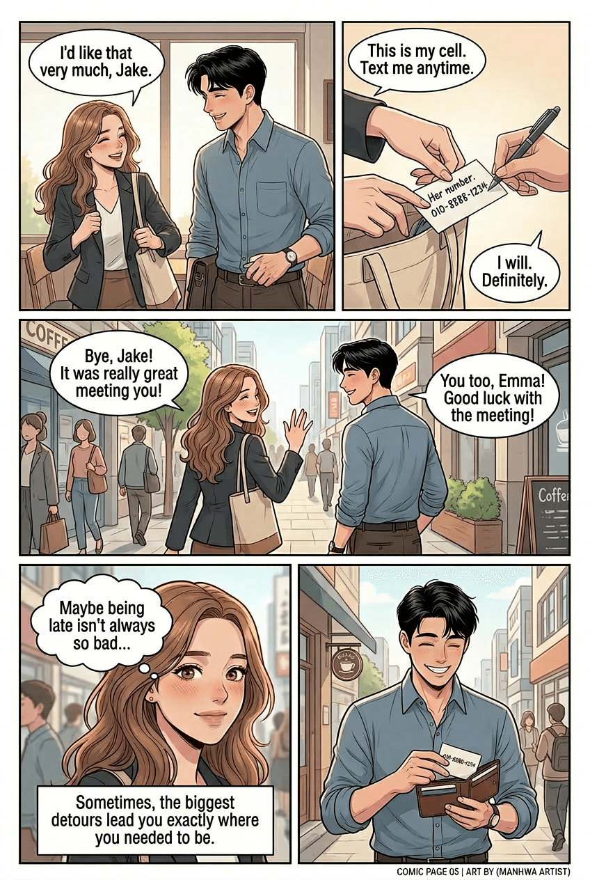 The Coffee Shop Mix-Up, page 5 of 5, Manhwa style