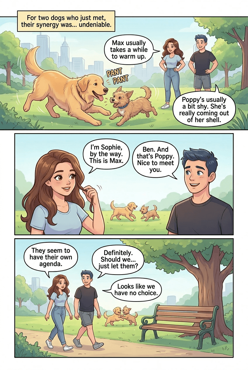 Our Dogs Introduced Us, page 2 of 5, Webtoon style