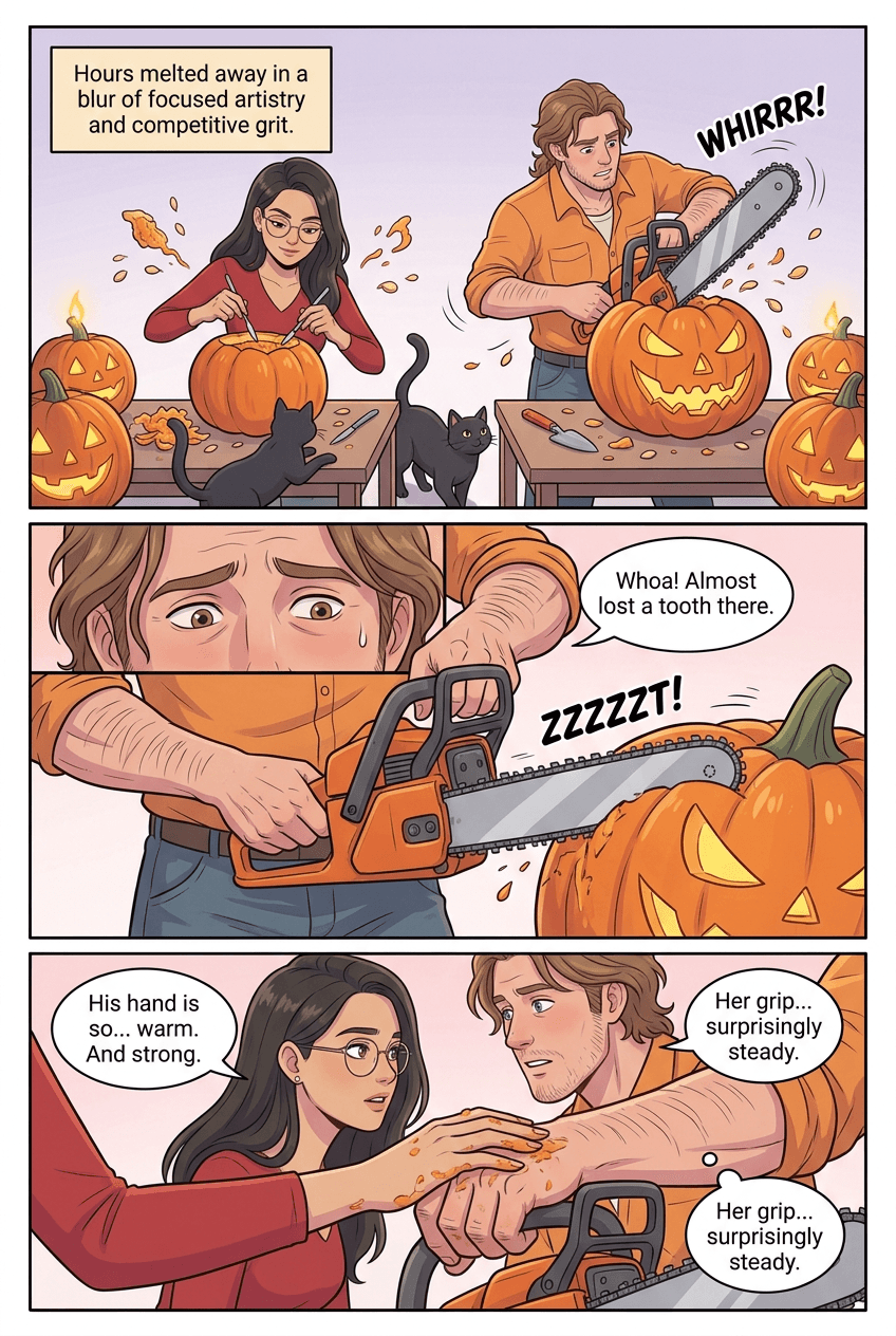 Carved, page 2 of 5, Webtoon style
