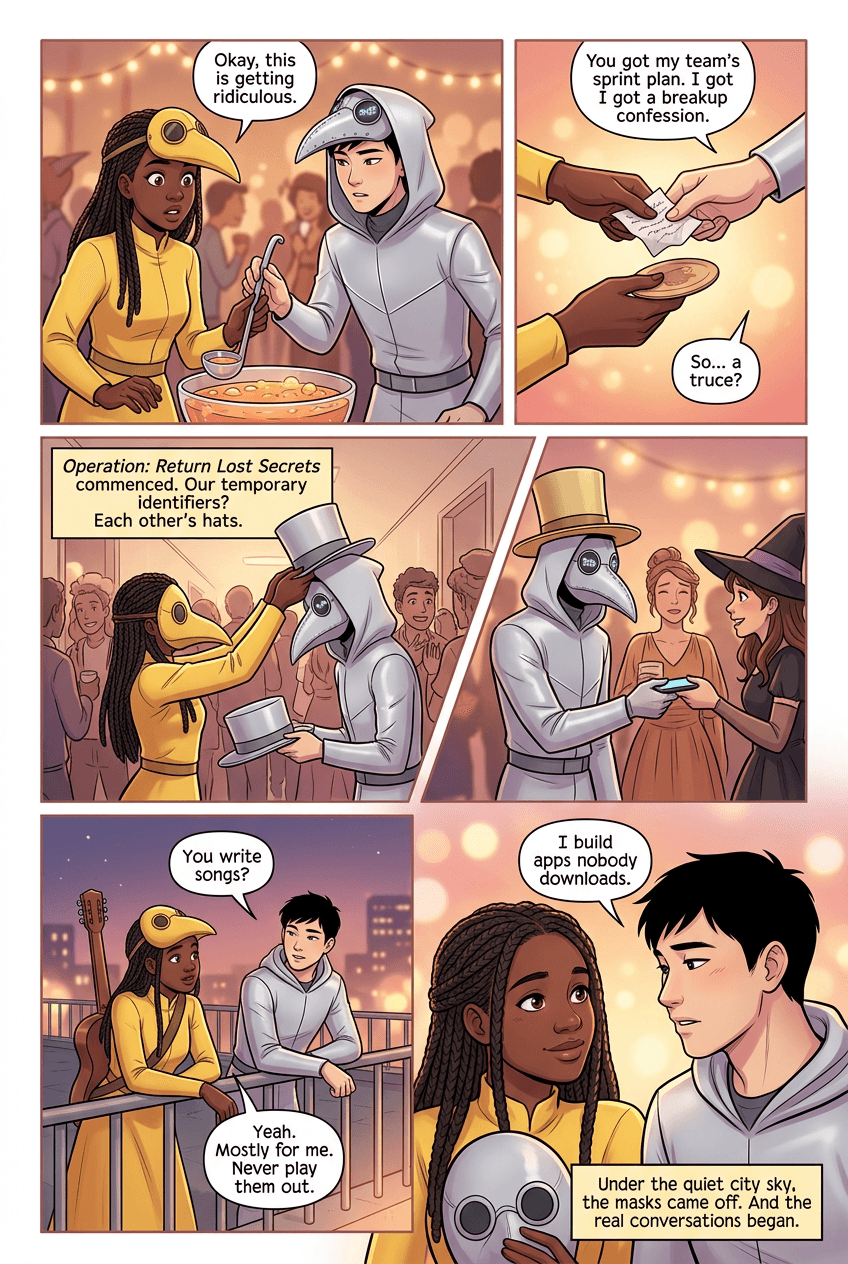 The Costume Mix-Up, page 2 of 5, Romance Webtoon style