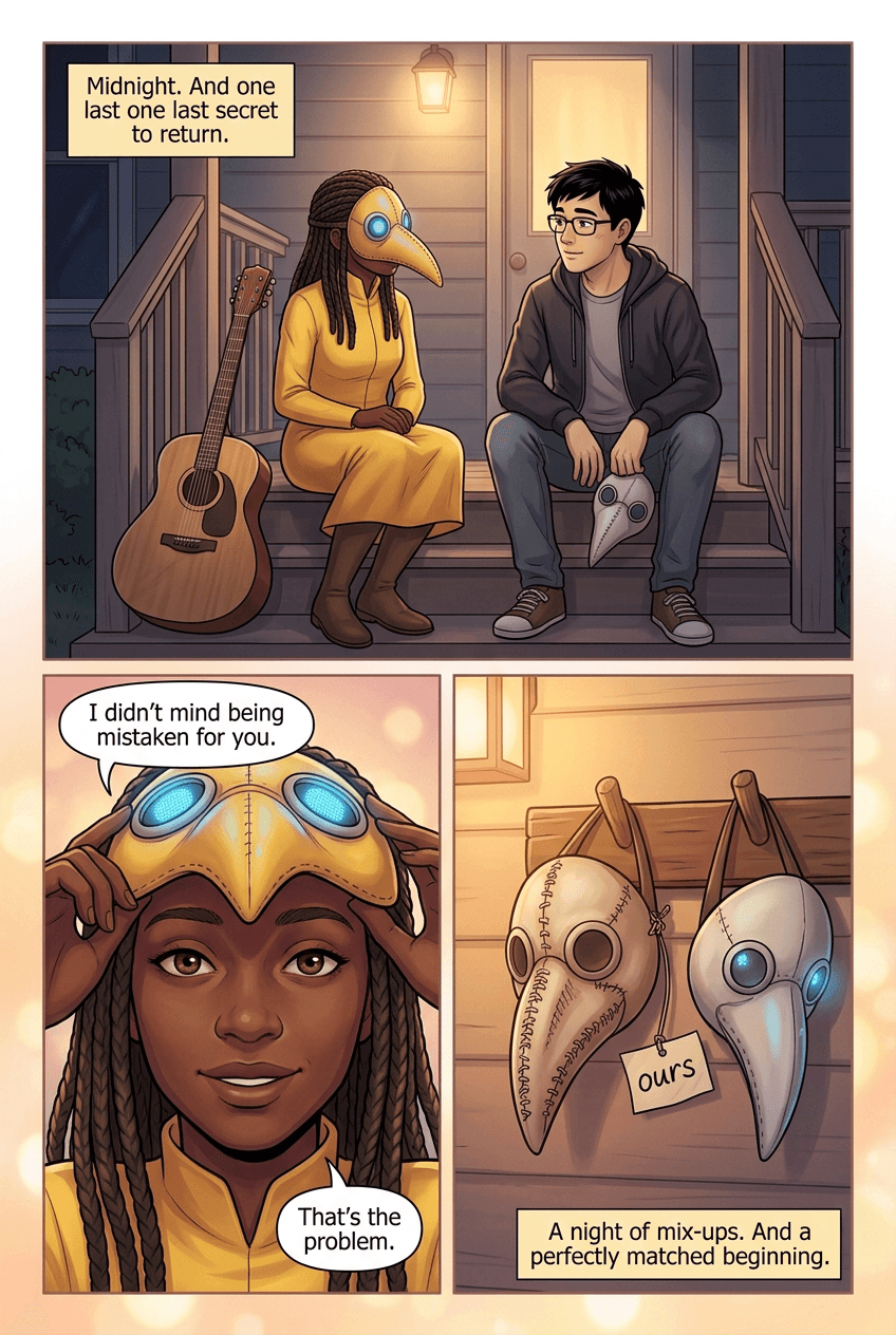 The Costume Mix-Up, page 5 of 5, Romance Webtoon style