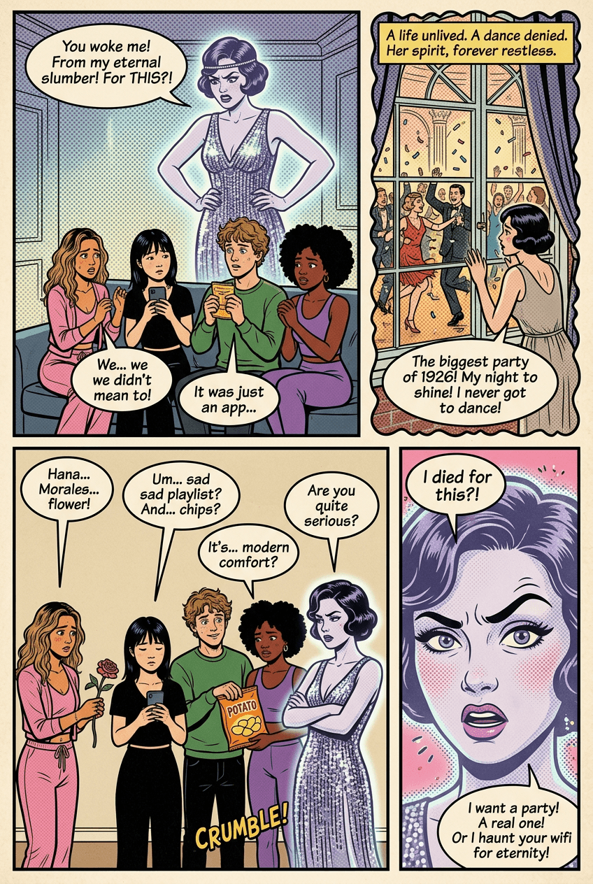 The Grumpy Ghost, page 2 of 5, Retro Pop style