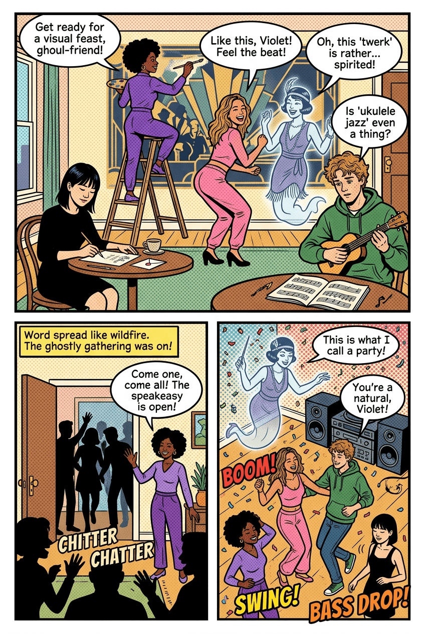 The Grumpy Ghost, page 3 of 5, Retro Pop style