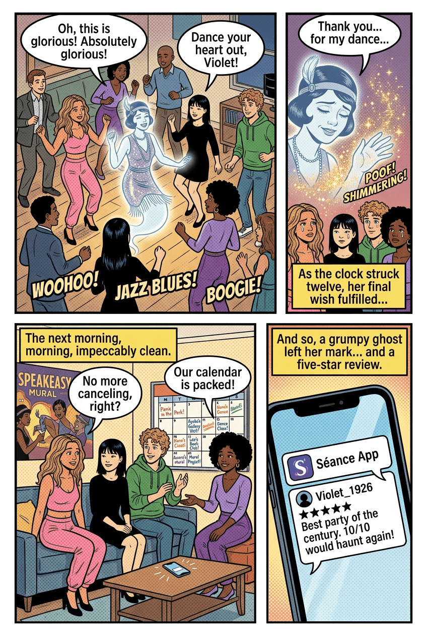 The Grumpy Ghost, page 5 of 5, Retro Pop style