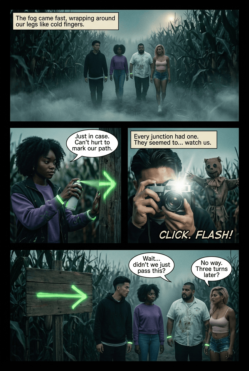 The Maze at Hollow Farm, page 2 of 6, Fright Reel style