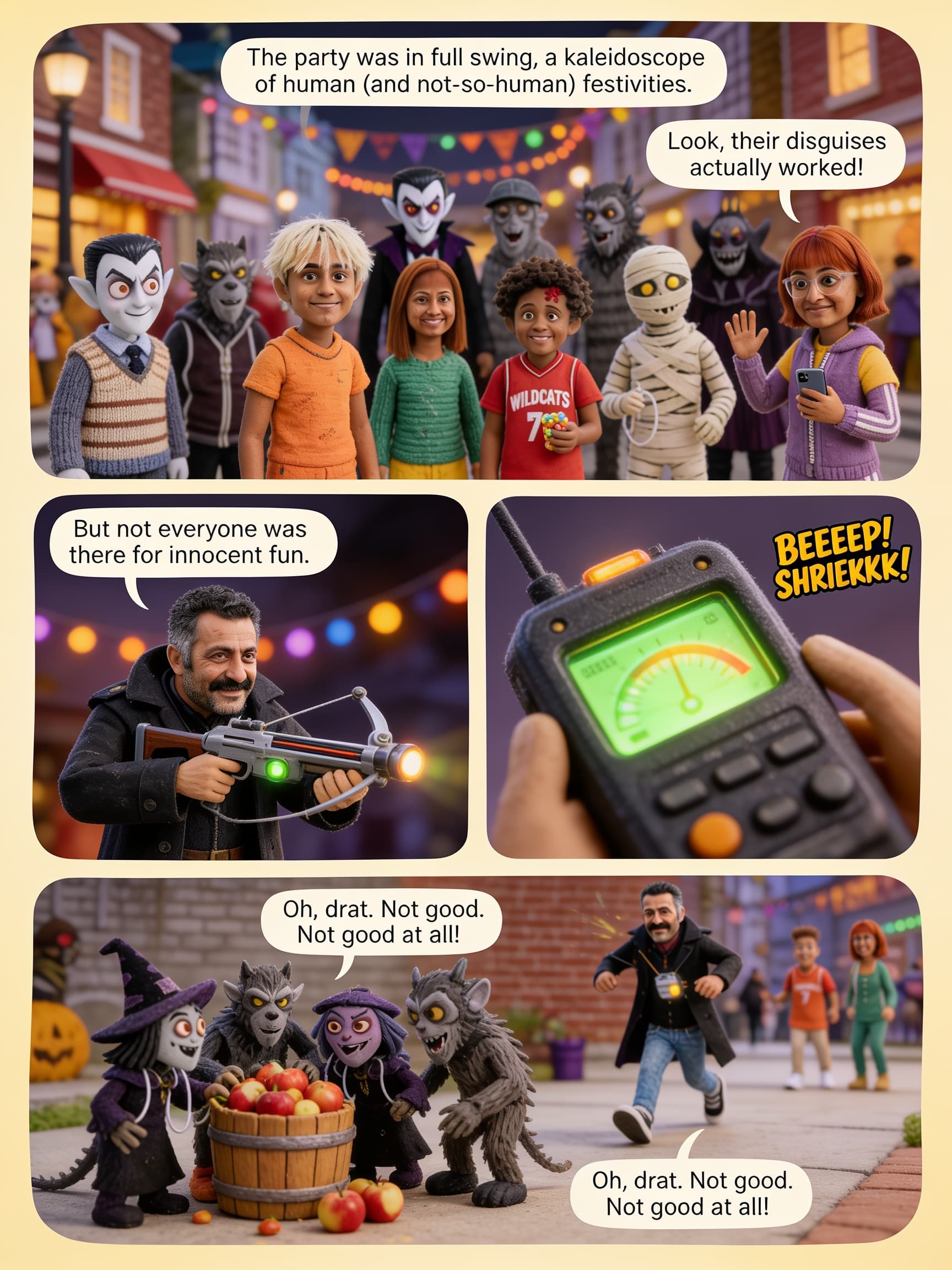 Costumes for Monsters, page 3 of 5, Claymation style