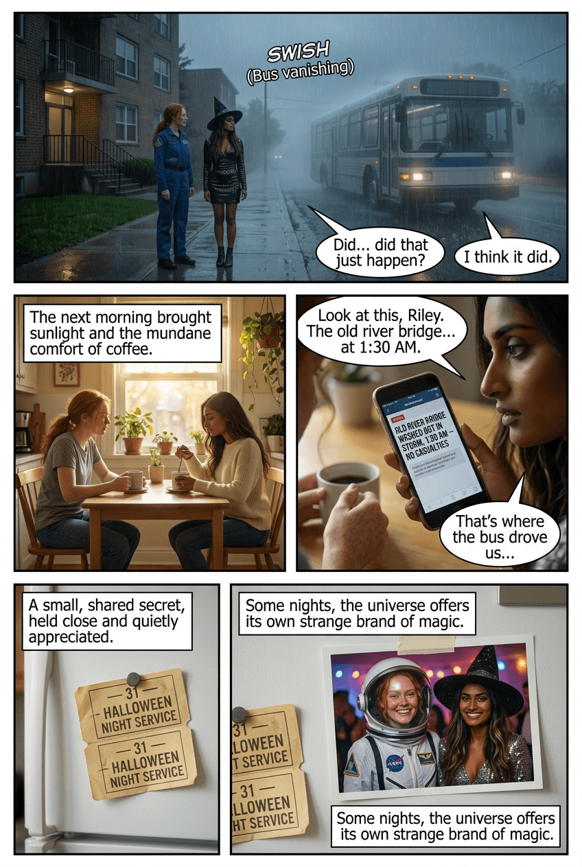 Night Bus 31, page 5 of 5, Realistic style