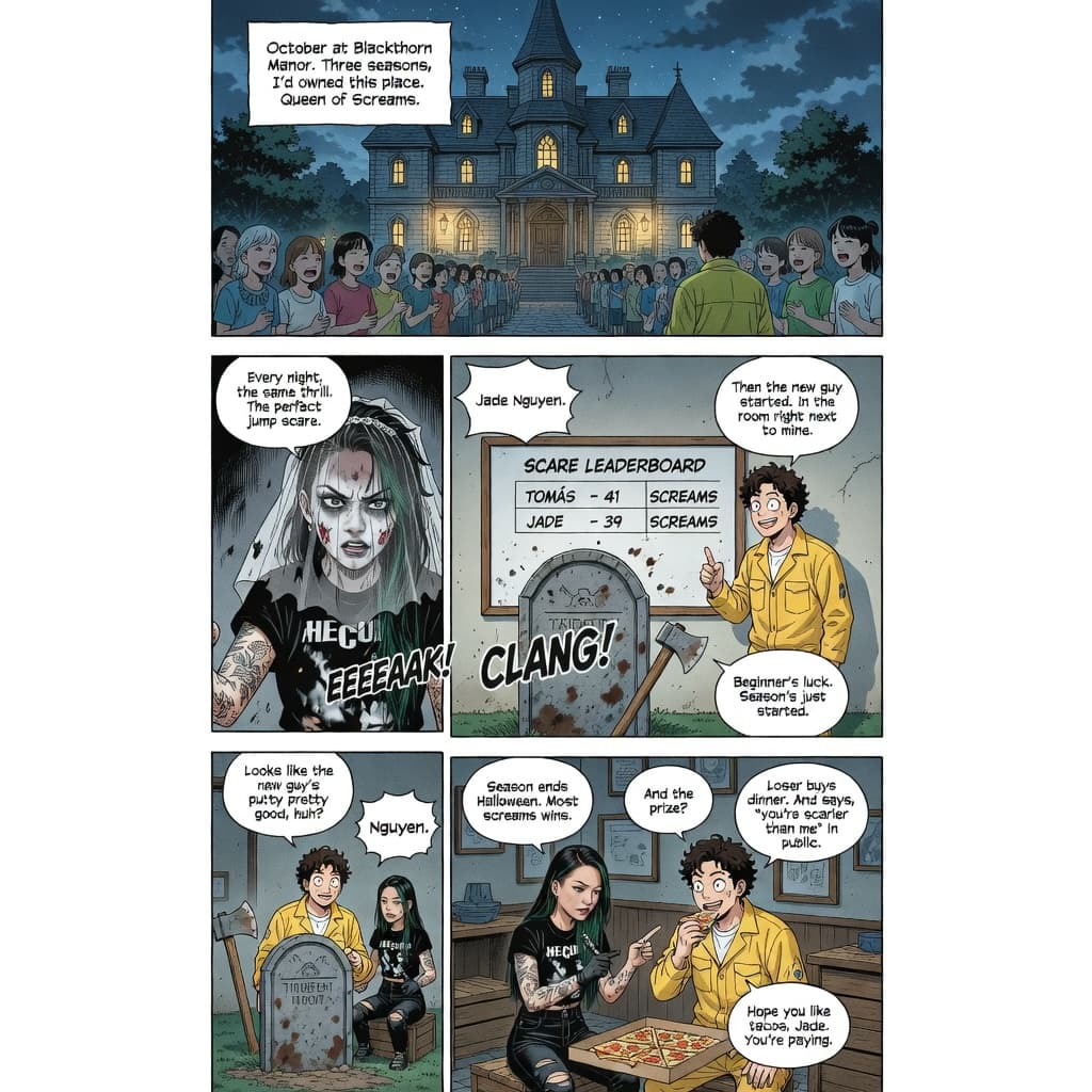 Scare Actors, page 1 of 5, Manhwa style