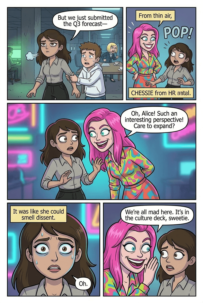 Alice in Overtime, page 5 of 8, Modern Cartoon style