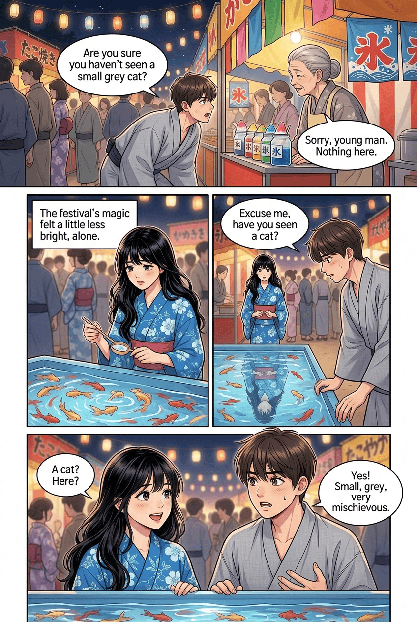 Sparks at the Summer Festival, page 2 of 5, Manhwa style