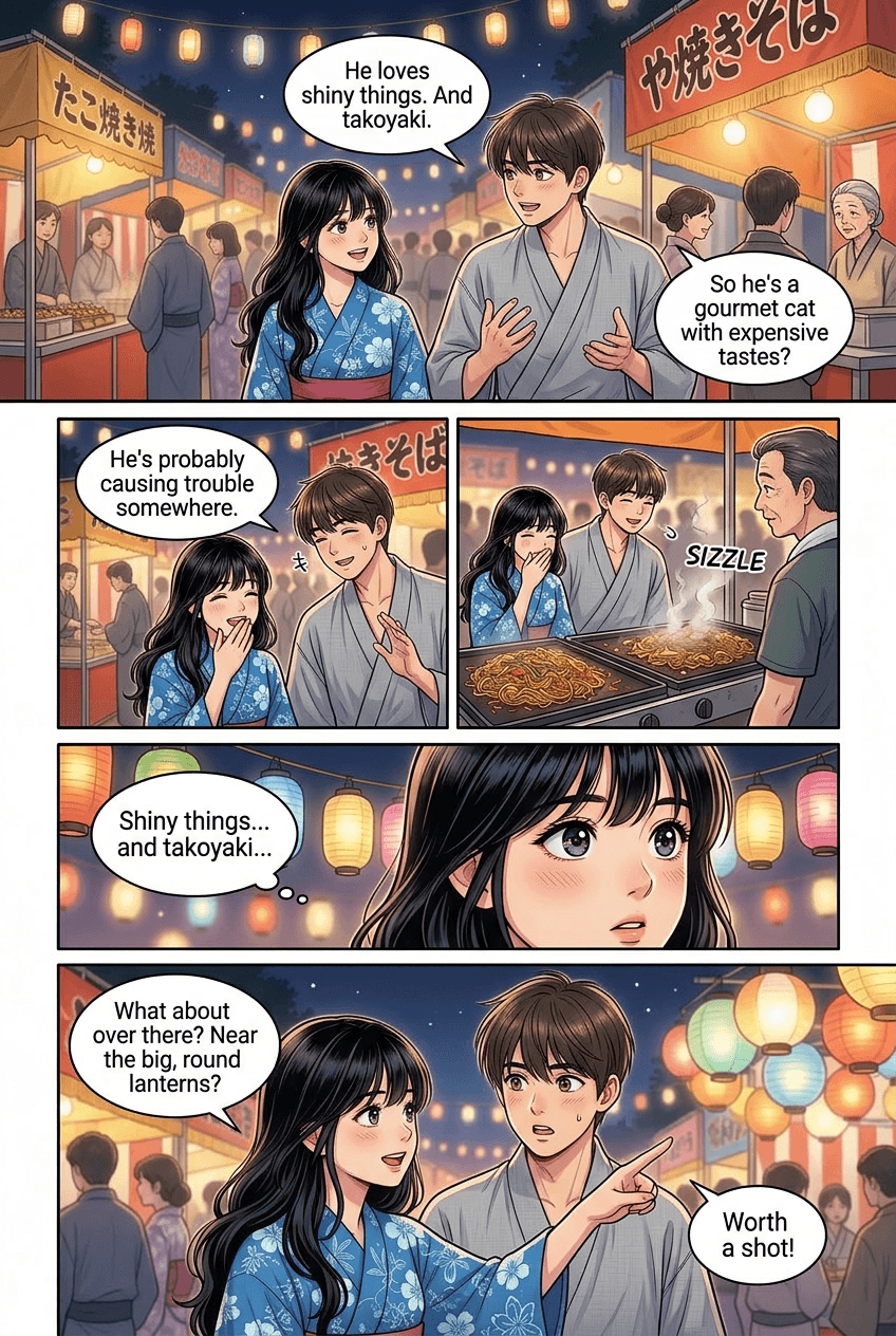 Sparks at the Summer Festival, page 3 of 5, Manhwa style